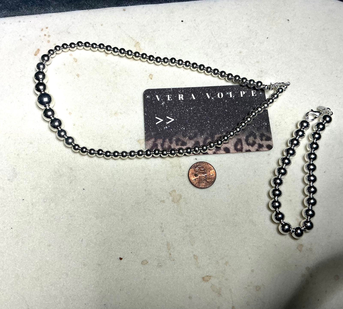 ^ Beaded Necklace and Bracelet Set