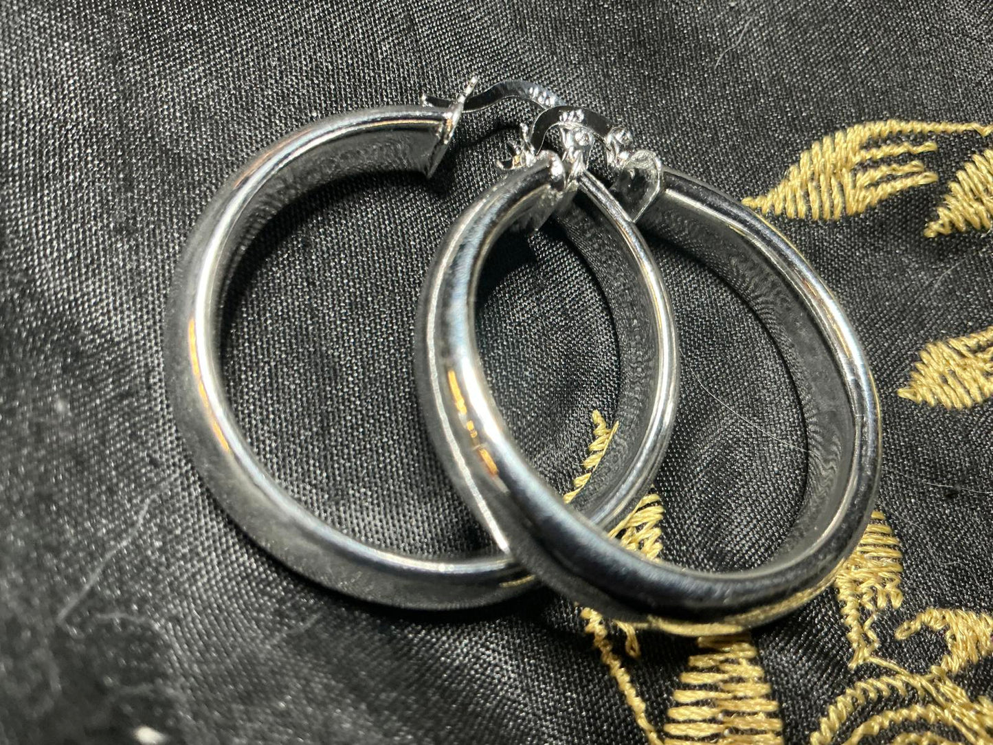 @ Hollow Hoop Earrings sterling