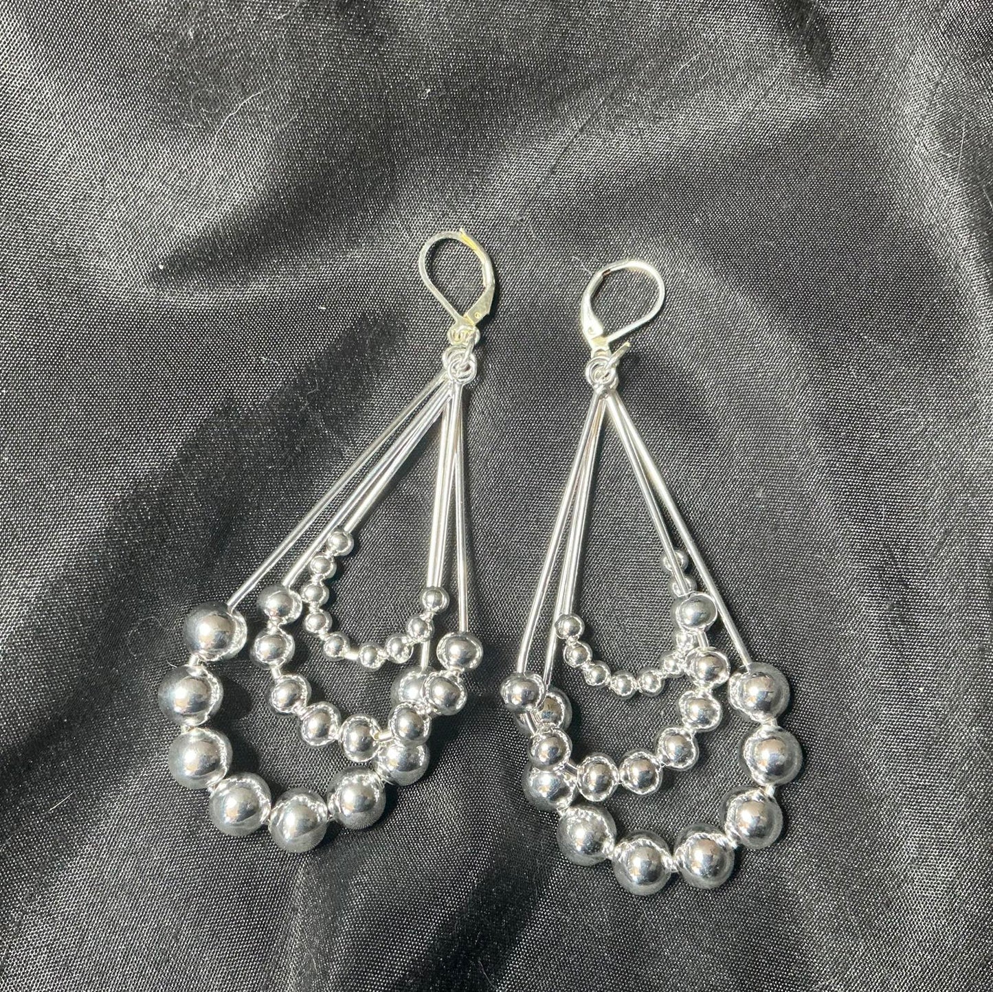 '= Beaded Dangle Earrings sterling