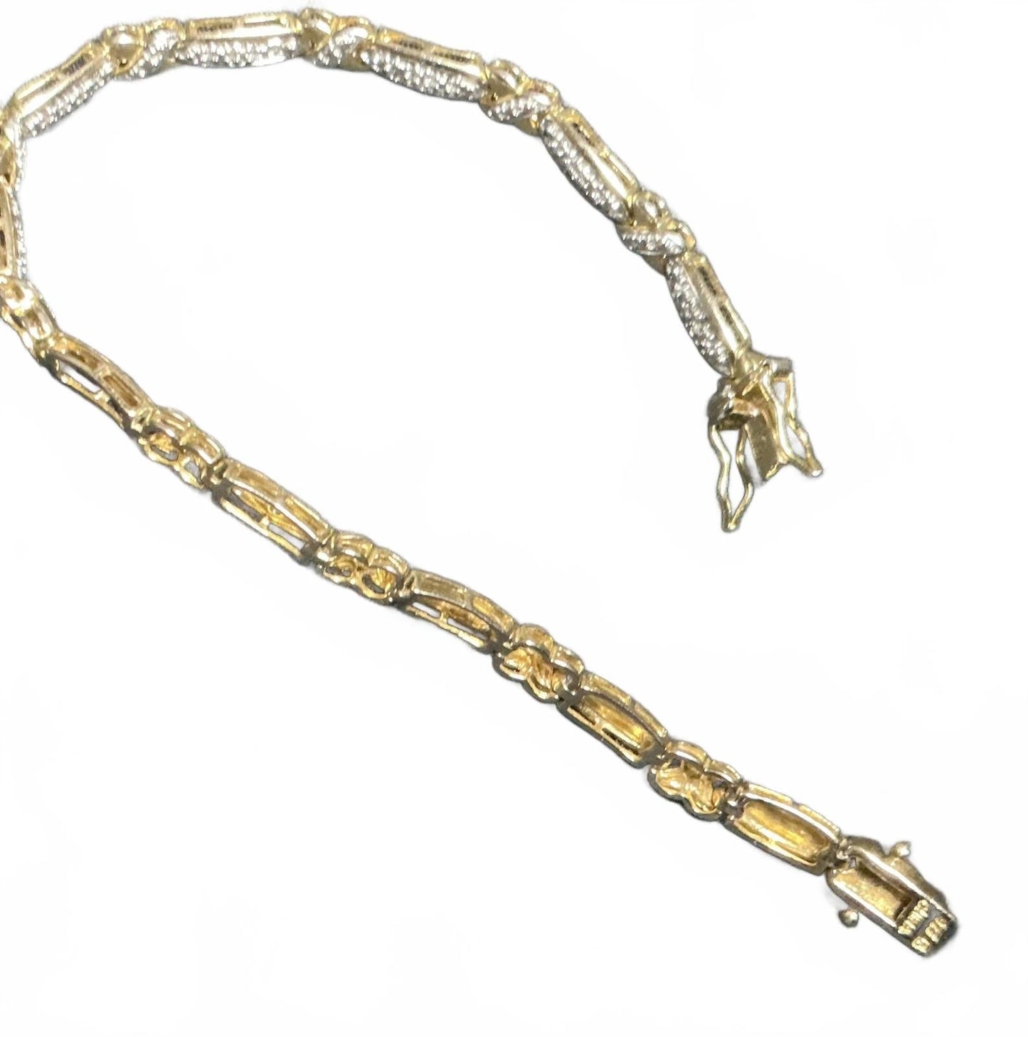X Gold and Silver Diamond Bracelet