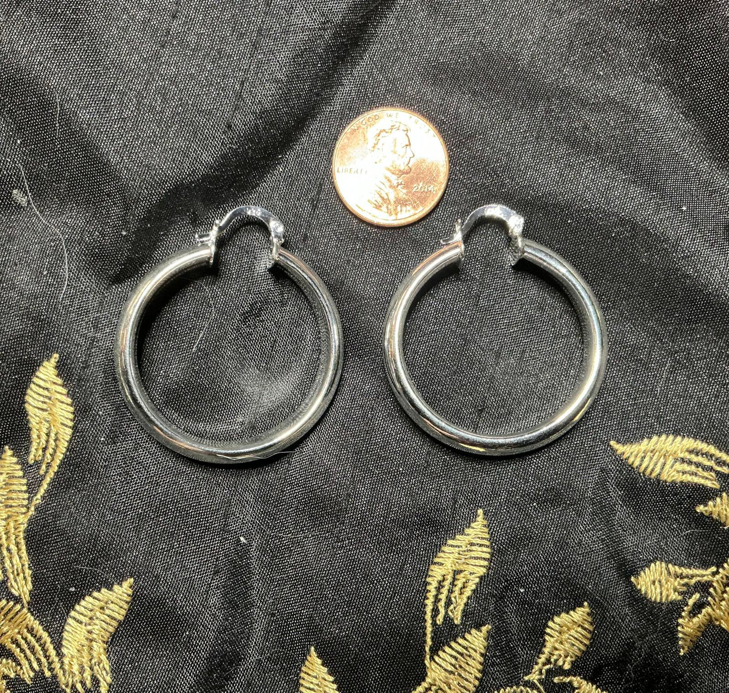 @ Hollow Hoop Earrings sterling
