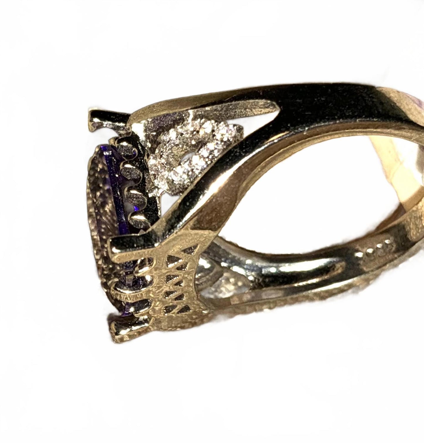 8 Purple Gem Ring sterling silver