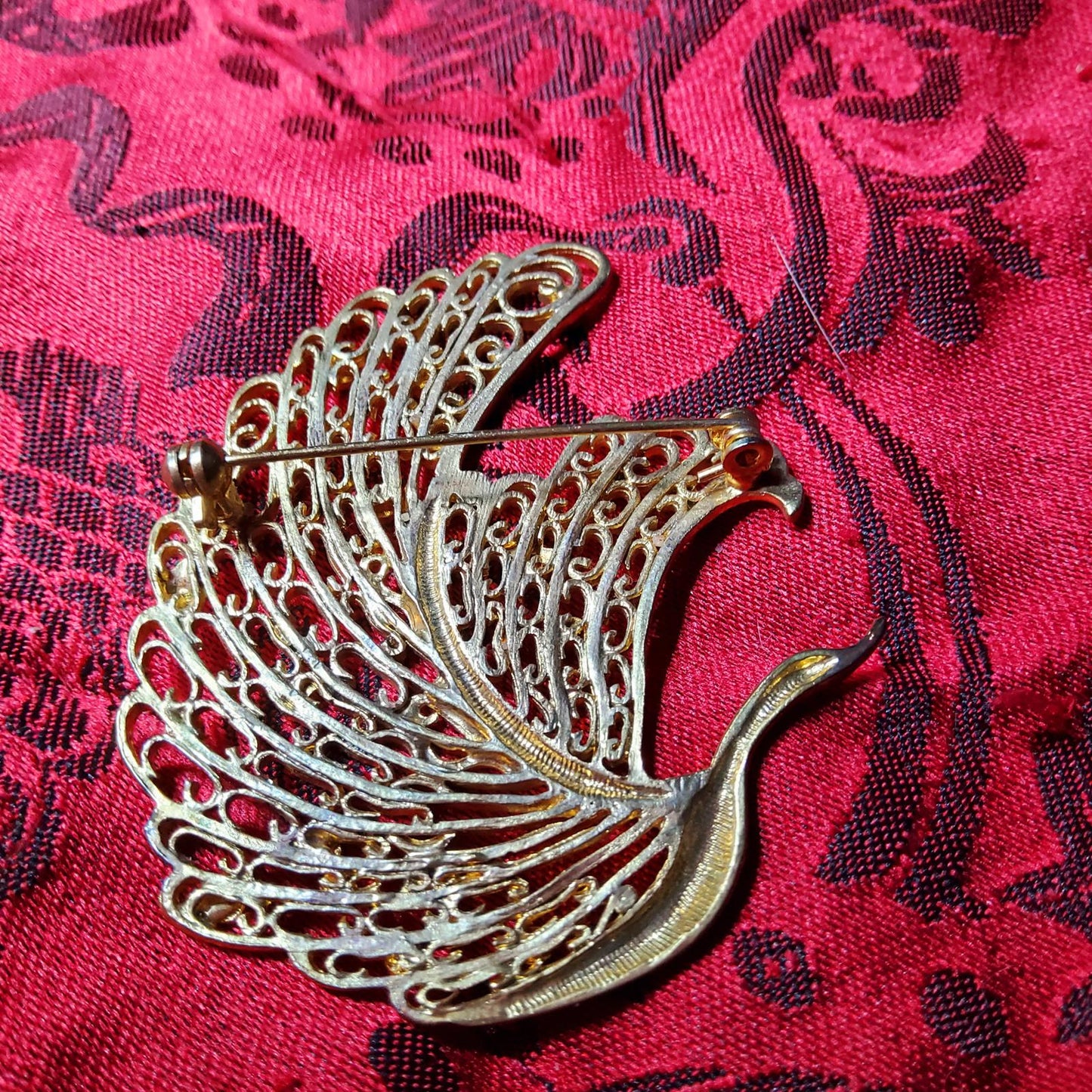 Swan Gold Brooch