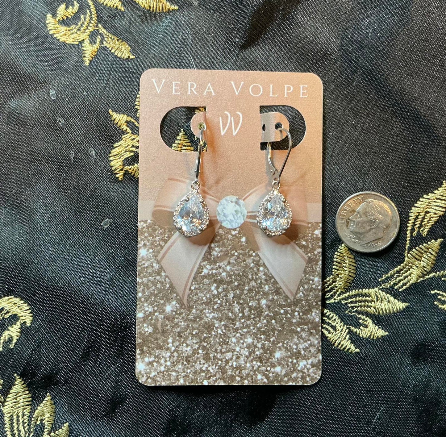 ! Vera Volpe Elegant Tear Drop Earrings sterling