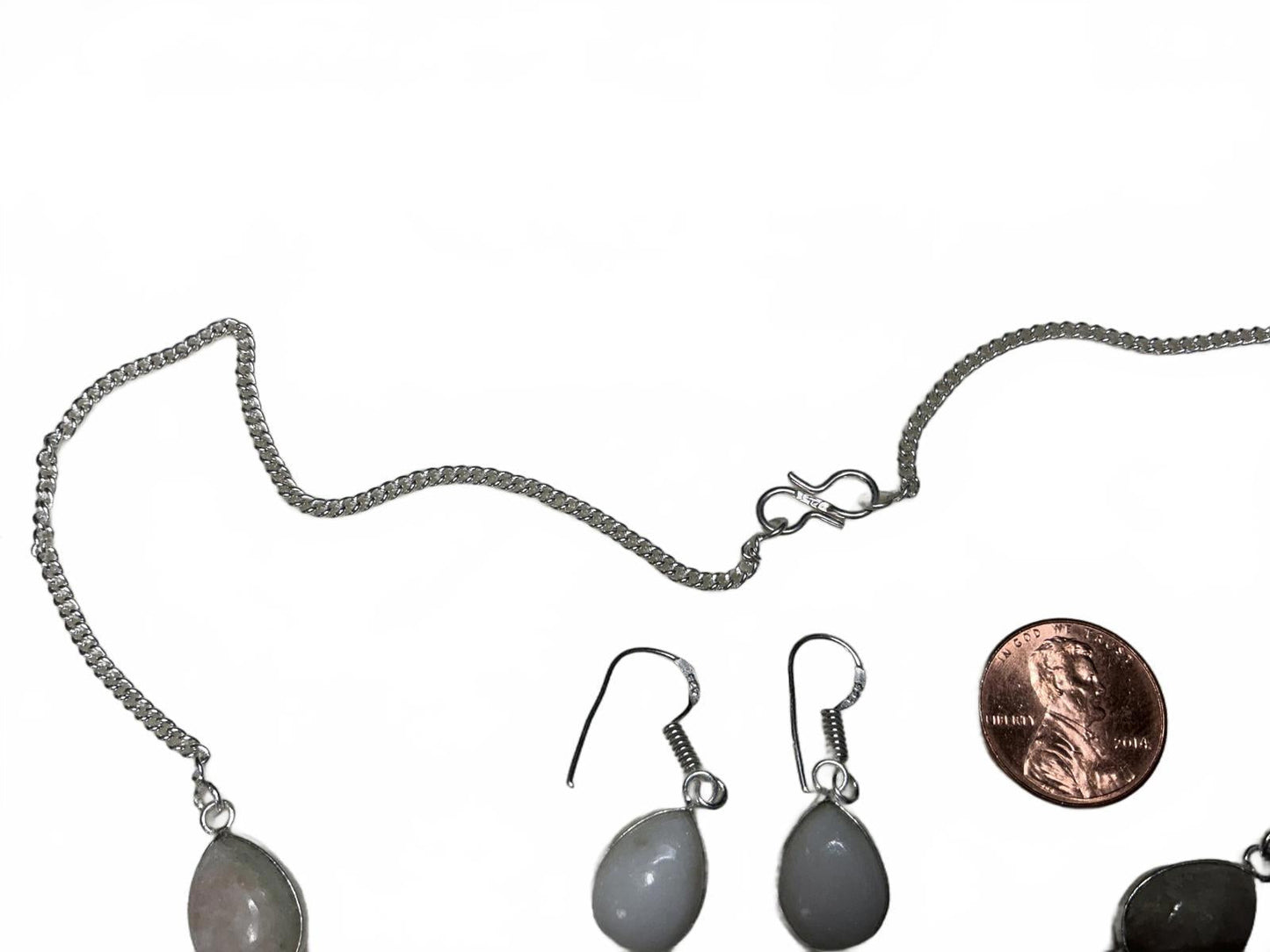# Scolecite Necklace & Earring Set Sterling