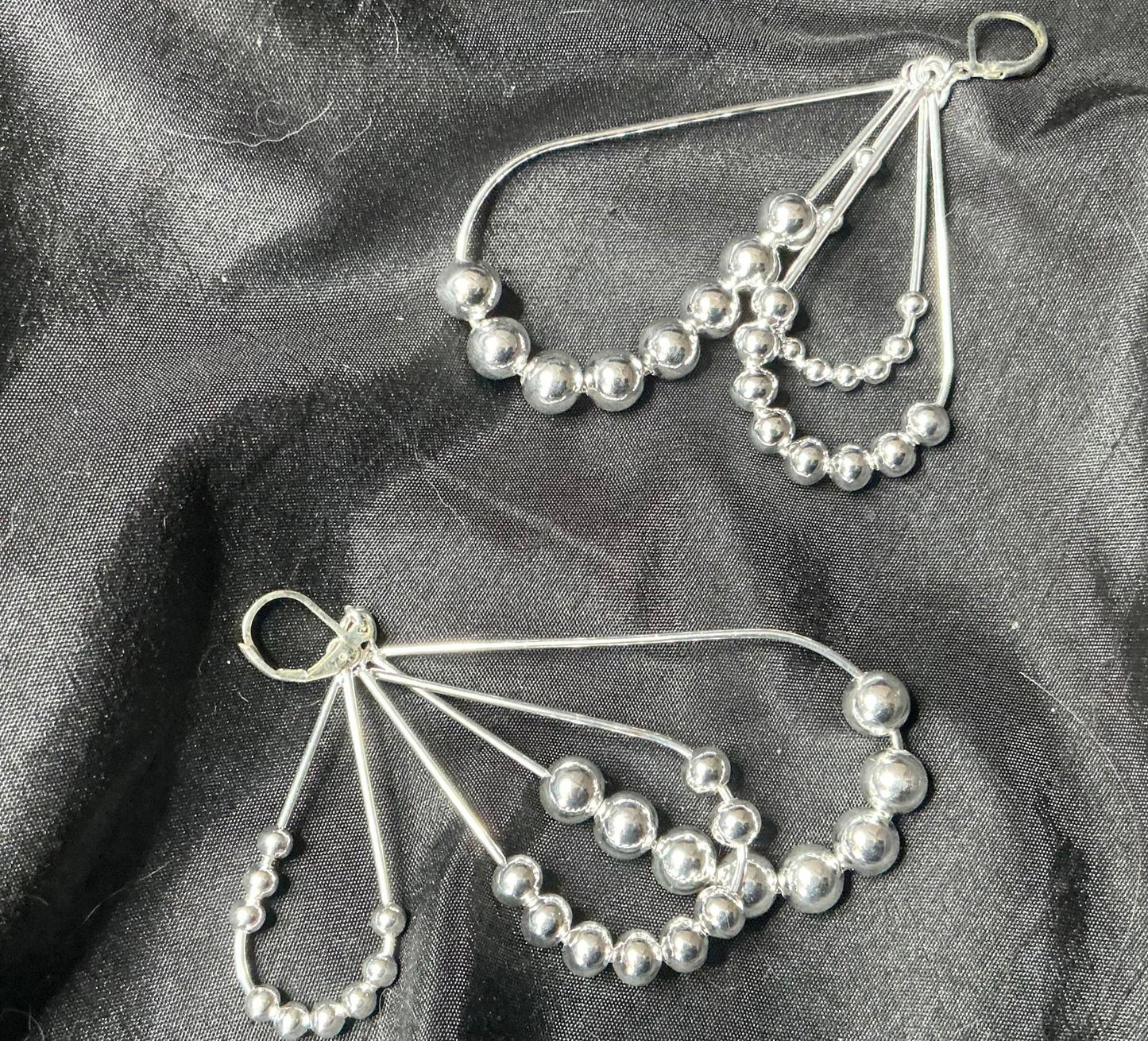 '= Beaded Dangle Earrings sterling