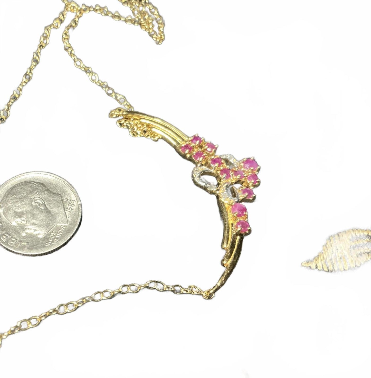 X Ruby Stud Necklace