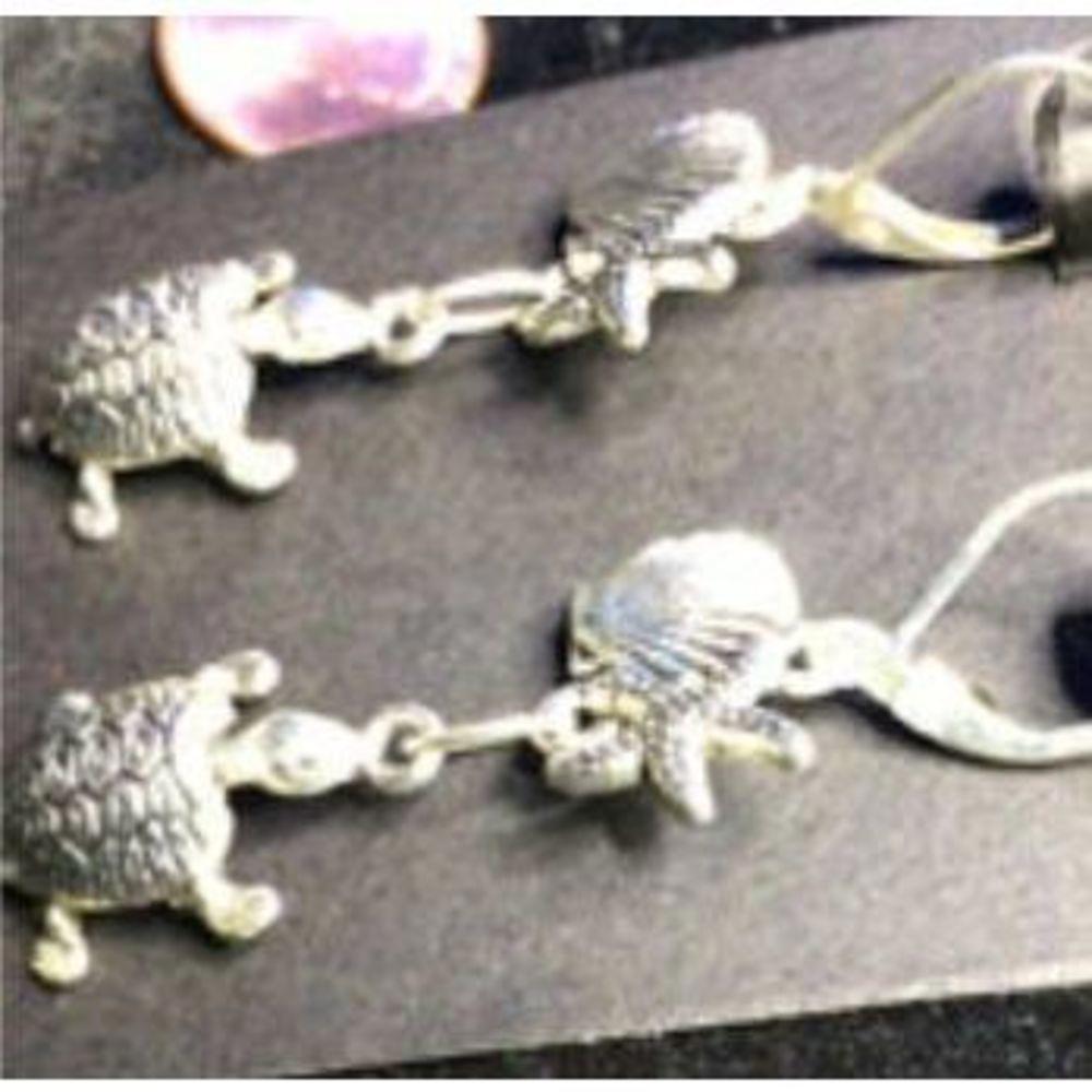 V Shell Shocked Earrings sterling hooks