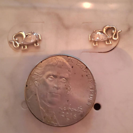 Tiny Elephant Stud Earrings sterling