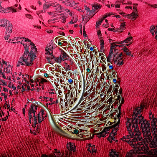 Swan Gold Brooch