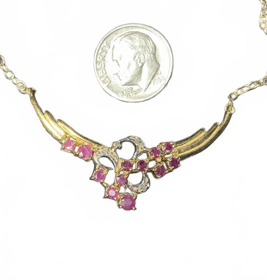 X Ruby Stud Necklace