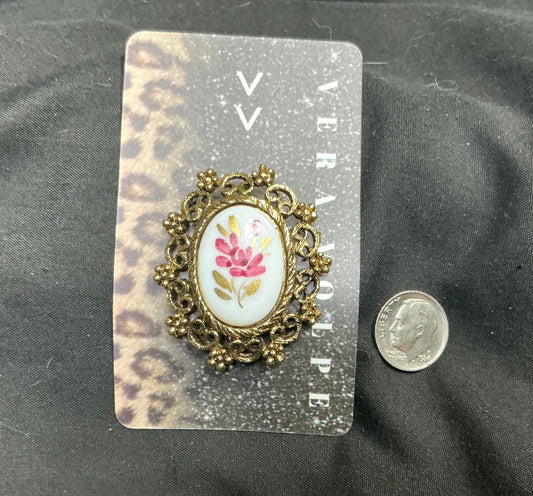X Themed Floral Brooch