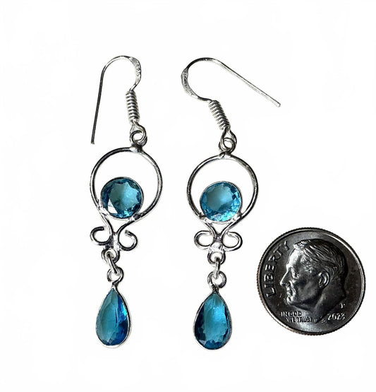 ! Stunning Blue Drop Earrings sterling
