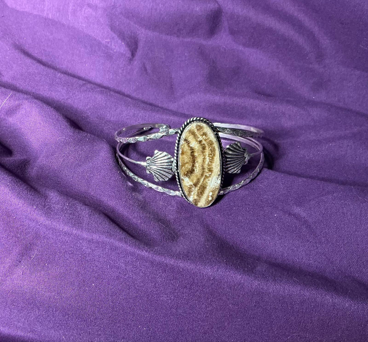 // Oblong Jasper Cuff Bracelet sterling