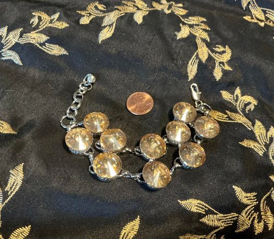 ! Vintage Crystal Bracelet steel
