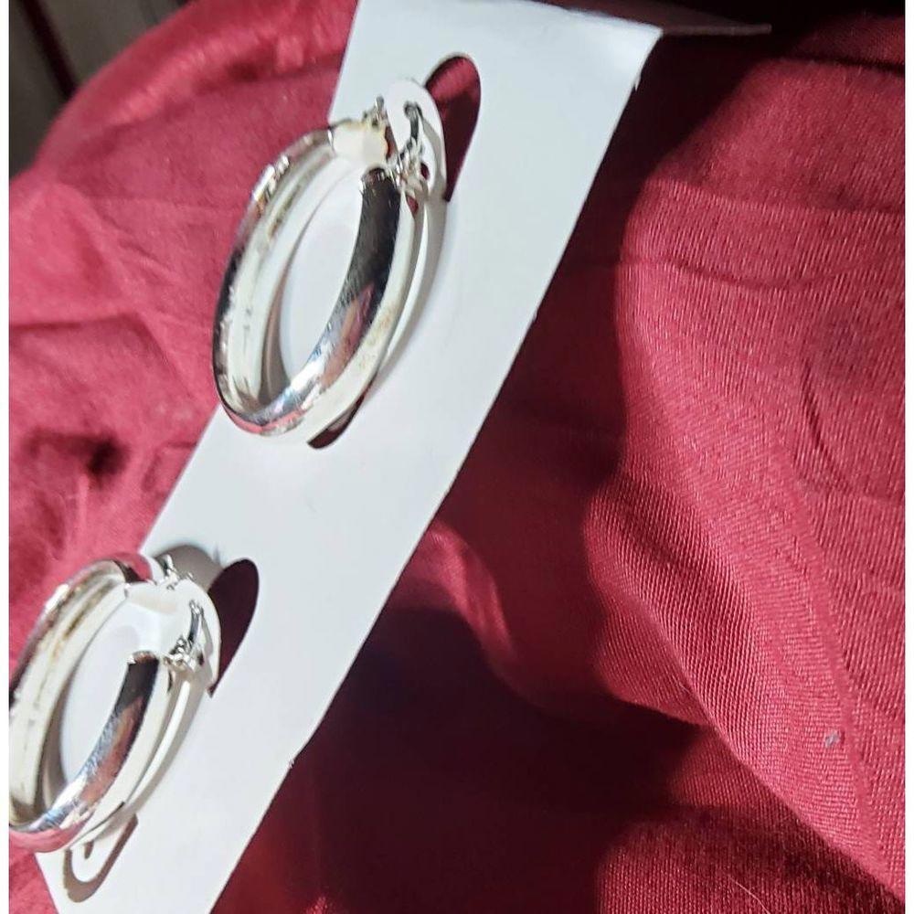Rounded Out Hoop Earrings sterling silver