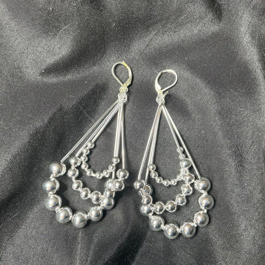 '= Beaded Dangle Earrings sterling