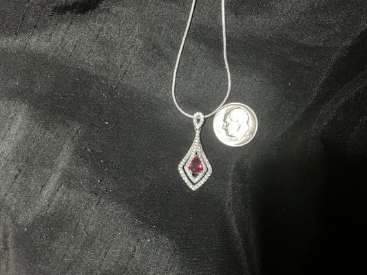 X One Carat Ruby Necklace
