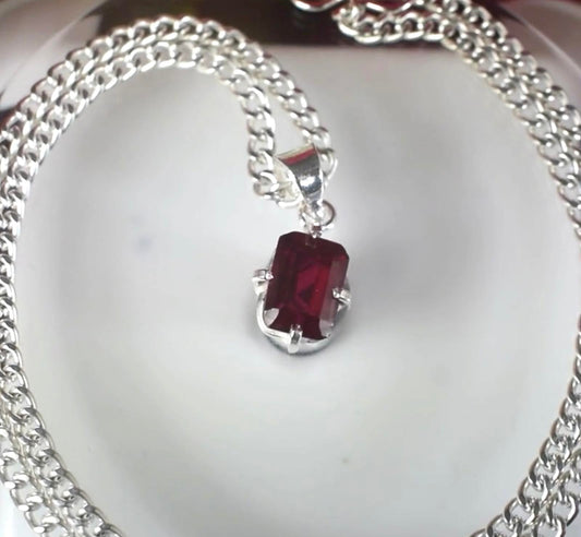 $ Fire Red Sapphire Necklace