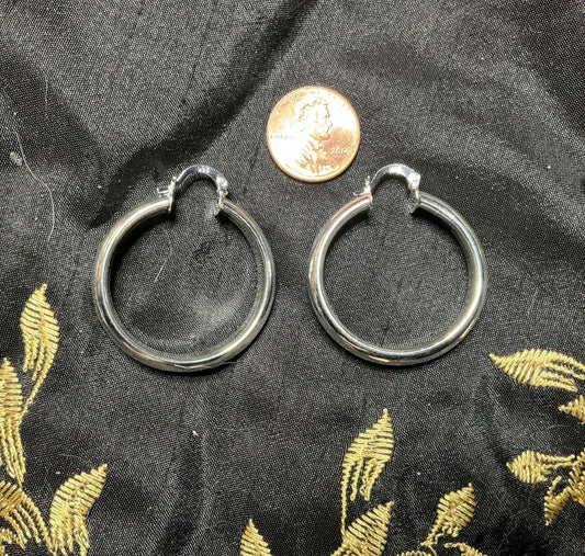 @ Hollow Hoop Earrings sterling
