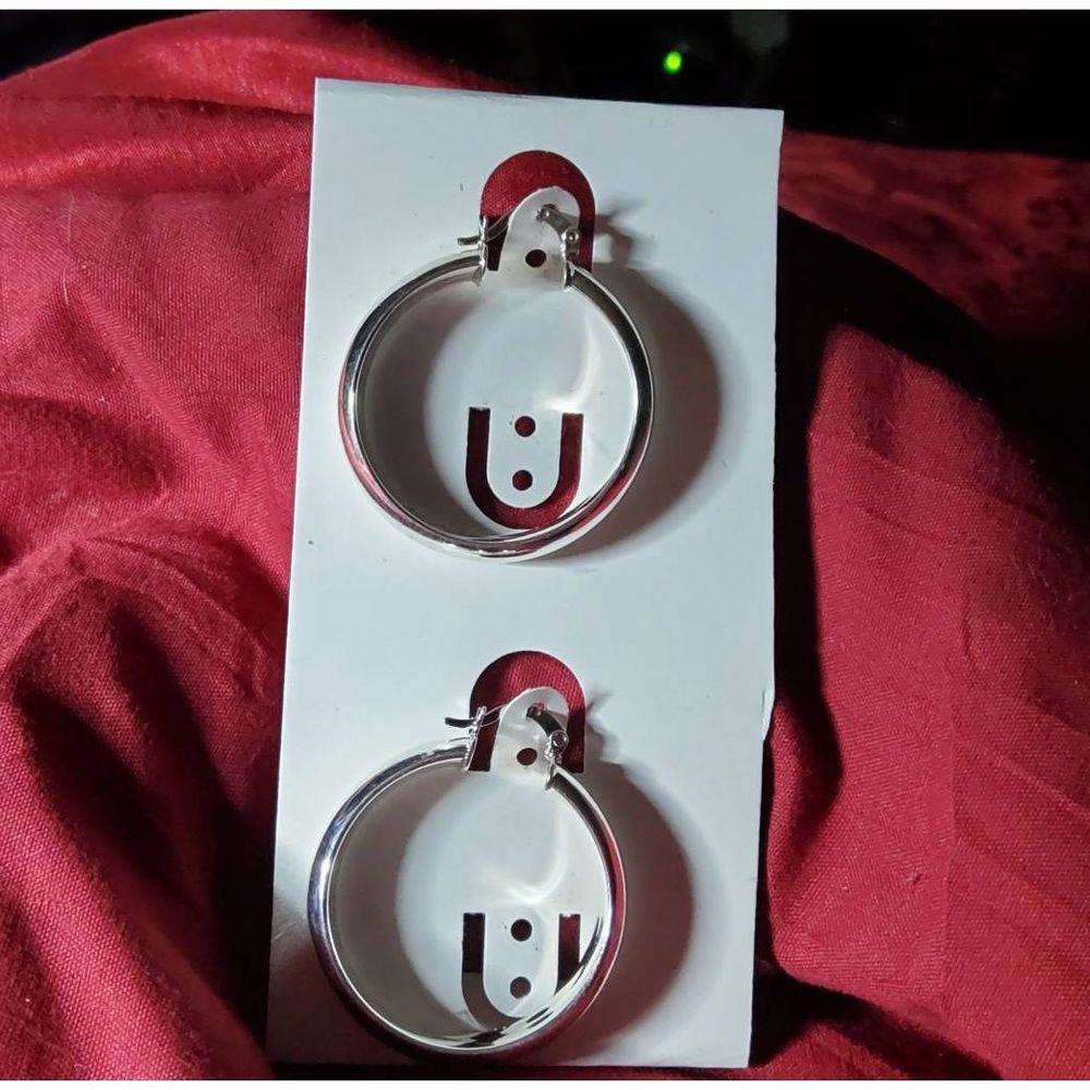 Rounded Out Hoop Earrings sterling silver