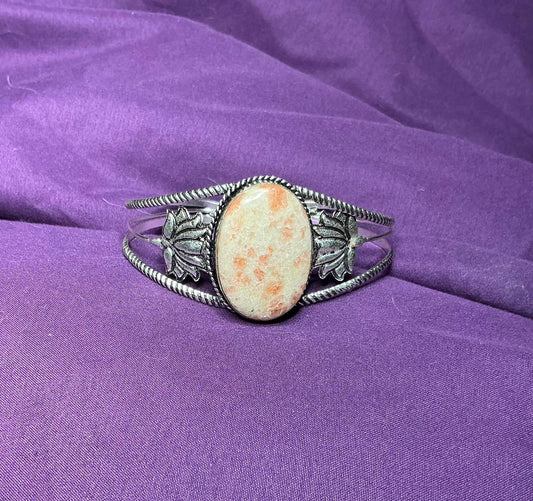 // Sunstone Stone Cuff Bracelet