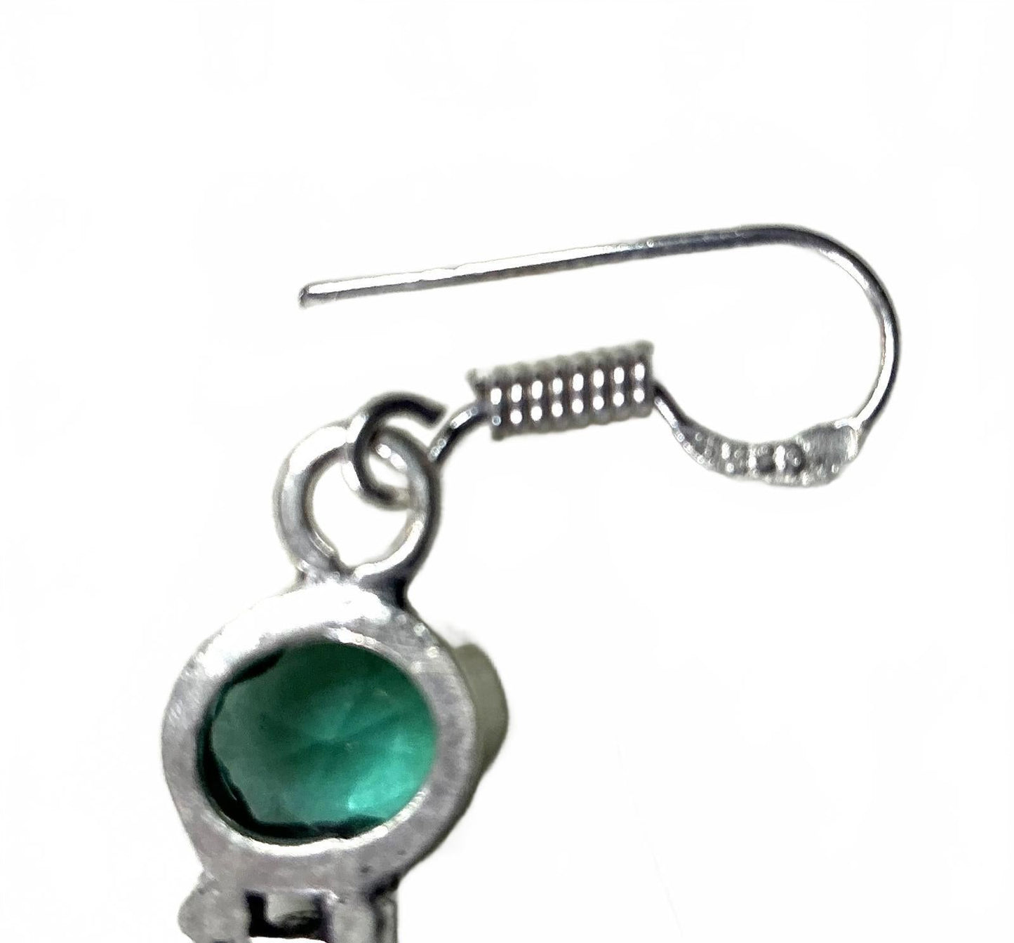 '= Green Topaz Gemstone Earrings sterling