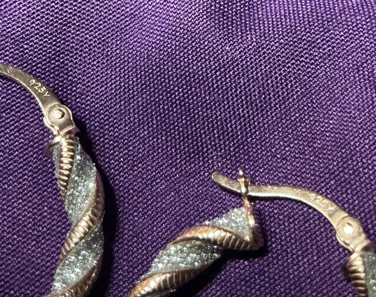 € Twisted Rose Gold Hoop Earrings sterling