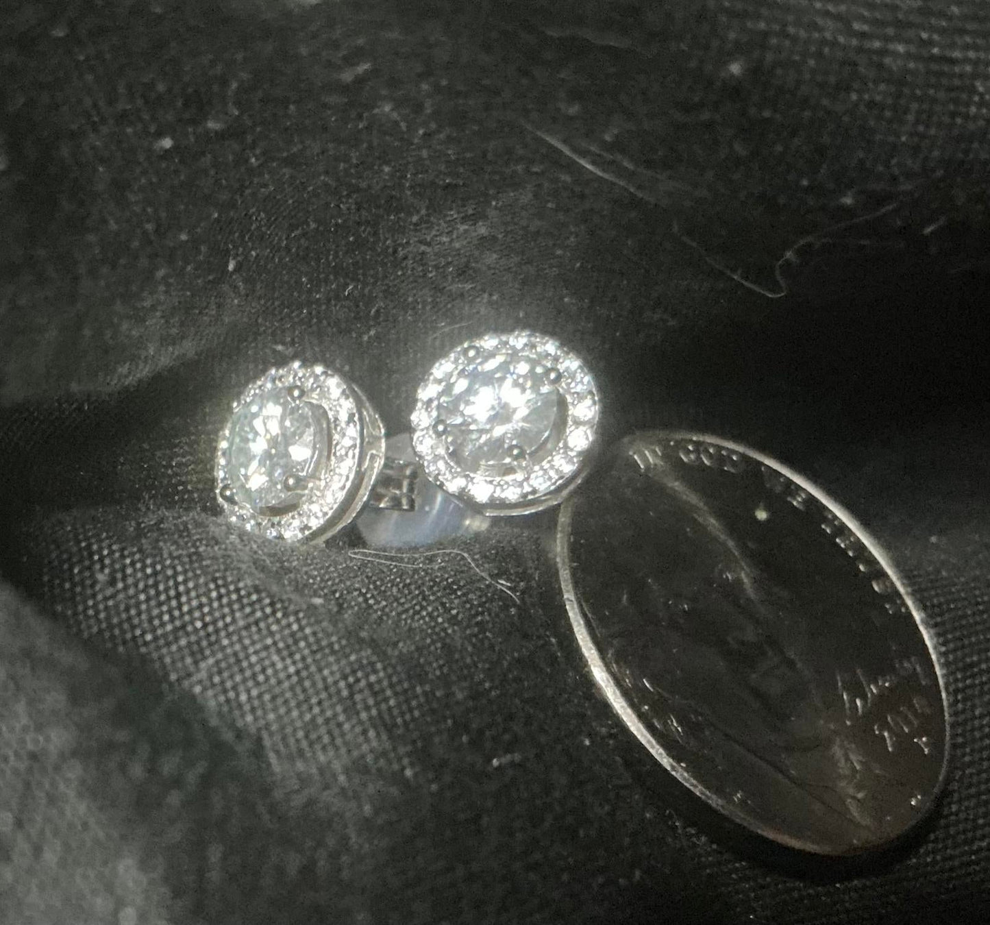 // Diamond Halo Stud Earrings