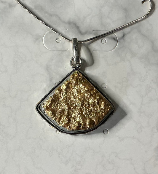 * Gold Druzy Slate Necklace