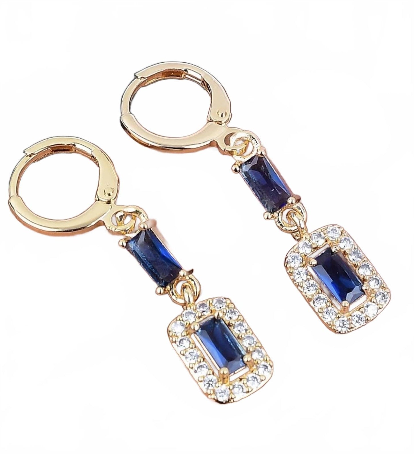 % Sapphire Drop Earrings filled