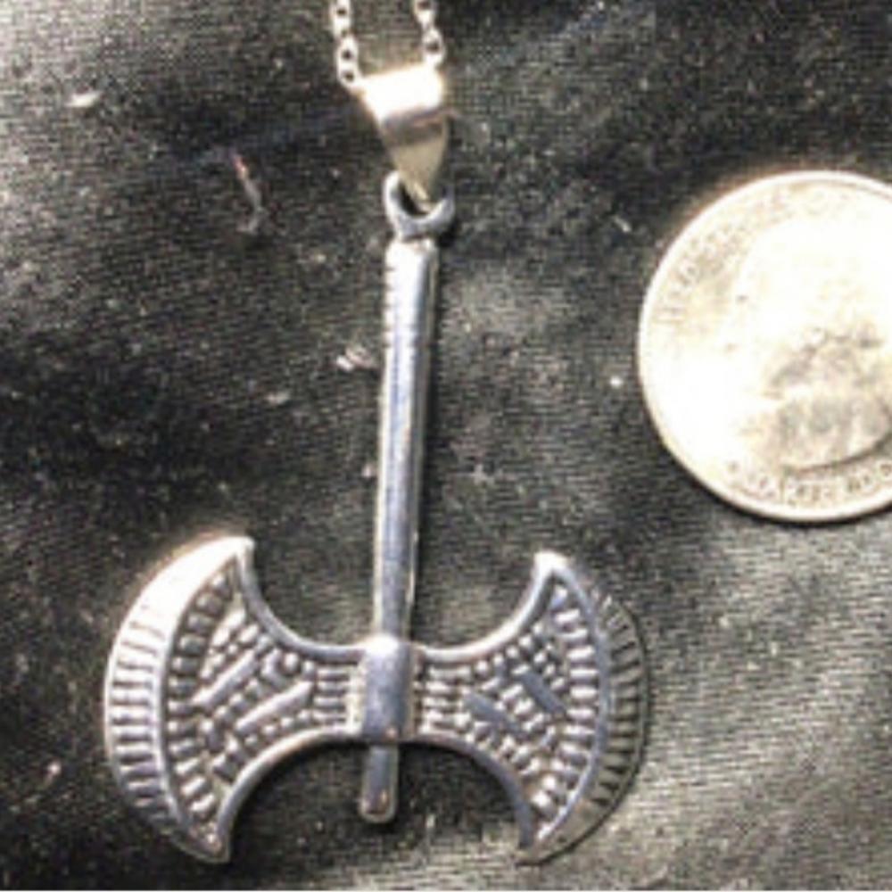 V Axe Necklace stainless steel