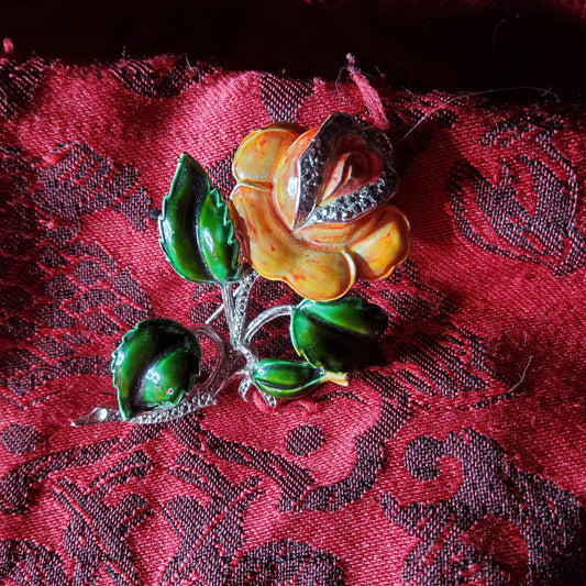 N Yellow Rose Brooch