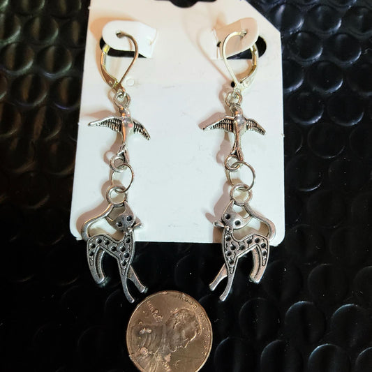 V Bird Catcher Earrings sterling hooks