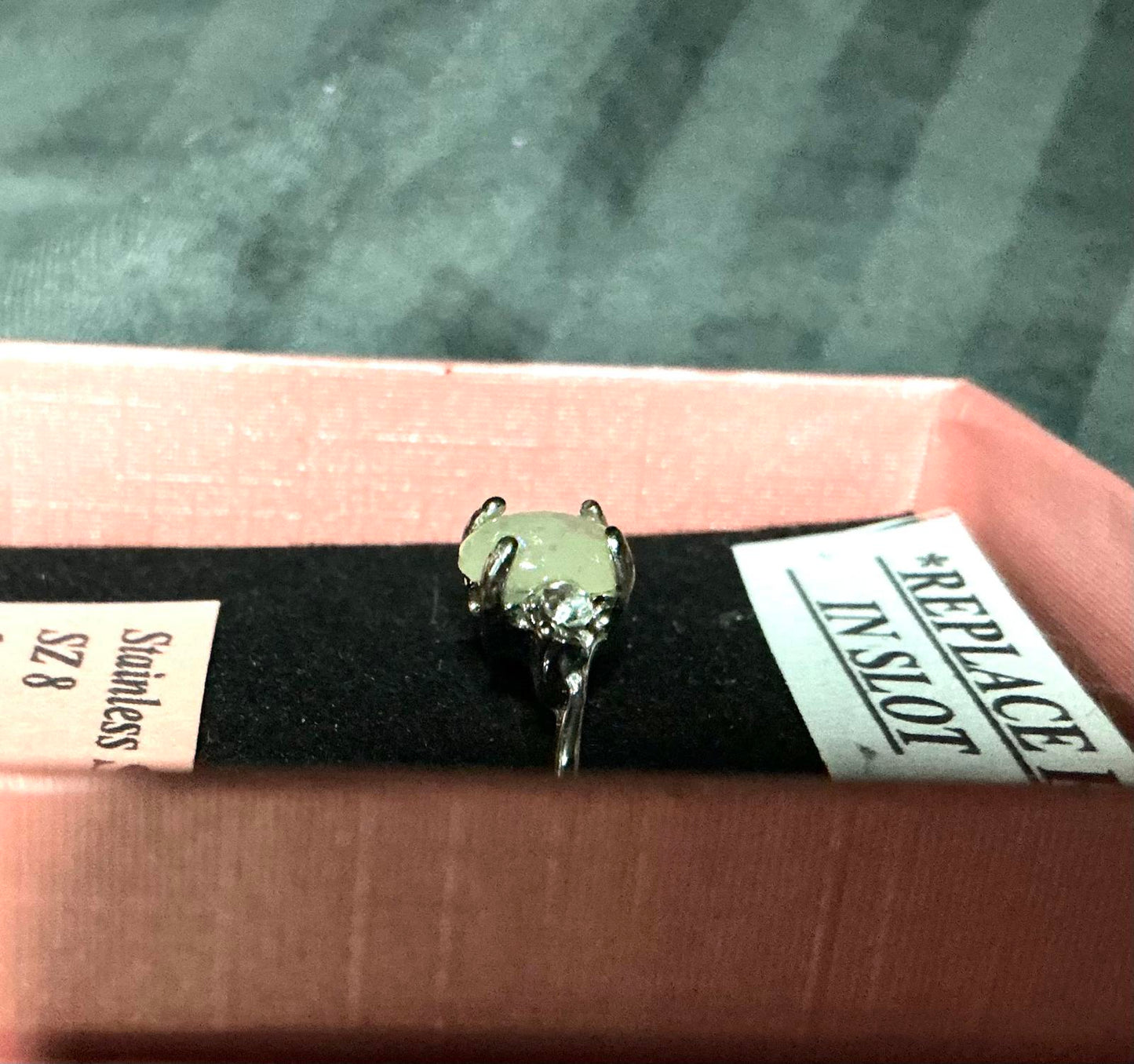 8 Agate Ring stainless steel