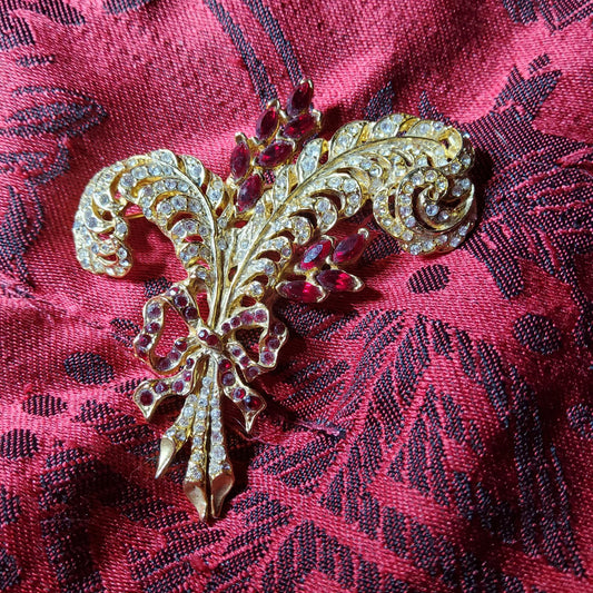N Wheat Ruby Brooch