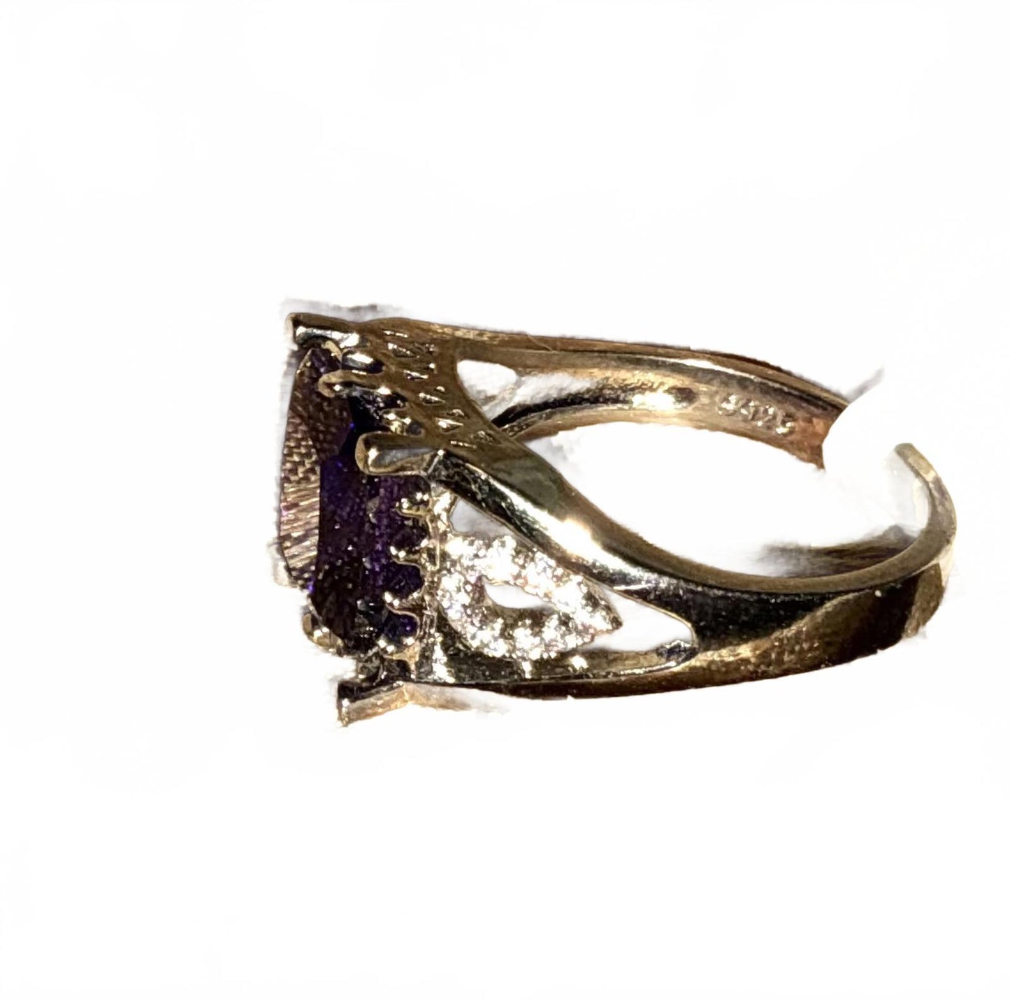 8 Purple Gem Ring sterling silver