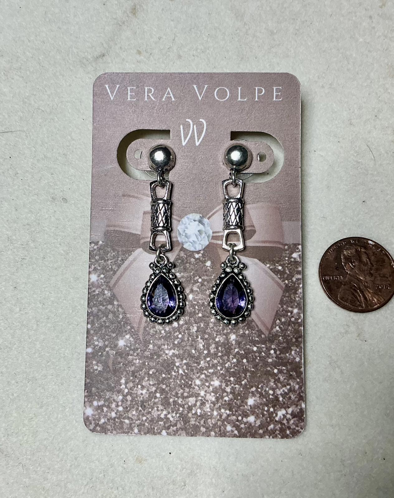 % Purple Teardrop Earrings filled