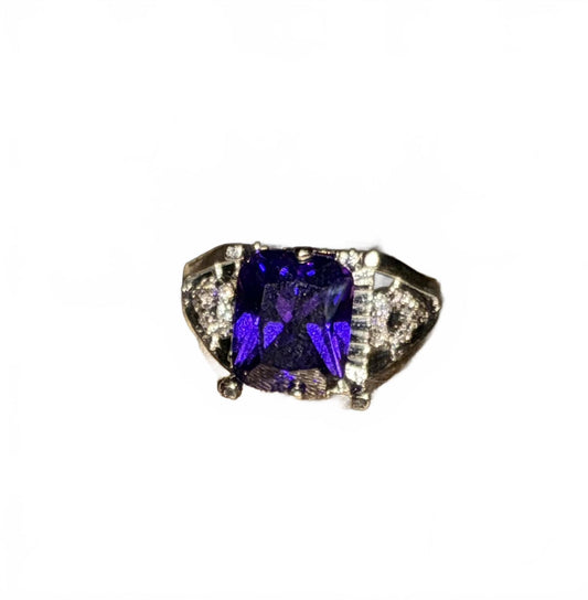 8 Purple Gem Ring sterling silver